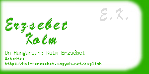erzsebet kolm business card