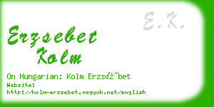 erzsebet kolm business card